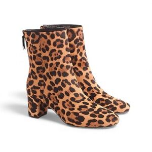J Crew Willa Leopard ankle boots Size 9
